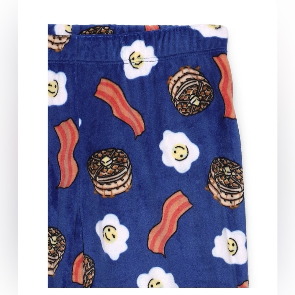 Wonder Nation Light Blue and Navy Breakfast Pajama Set - Picture 3 of 7